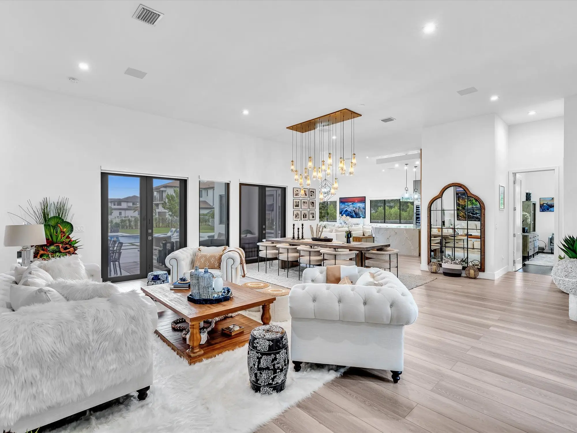 Open-concept lounge area at luxury Southwest Ranches estate 4980 SW 159th Ave